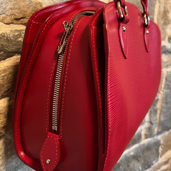 Louis Vuitton red epi leather pont neuf PM handbag preowned condition - Picture 9 of 17